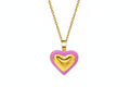 Pink Hollow Out Heart Necklace