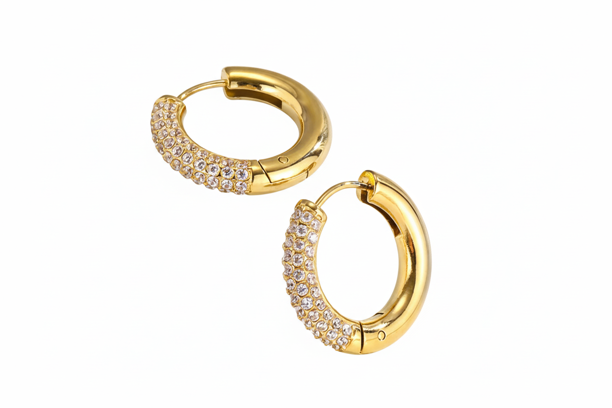 Sparkling Zircon Small Hoop