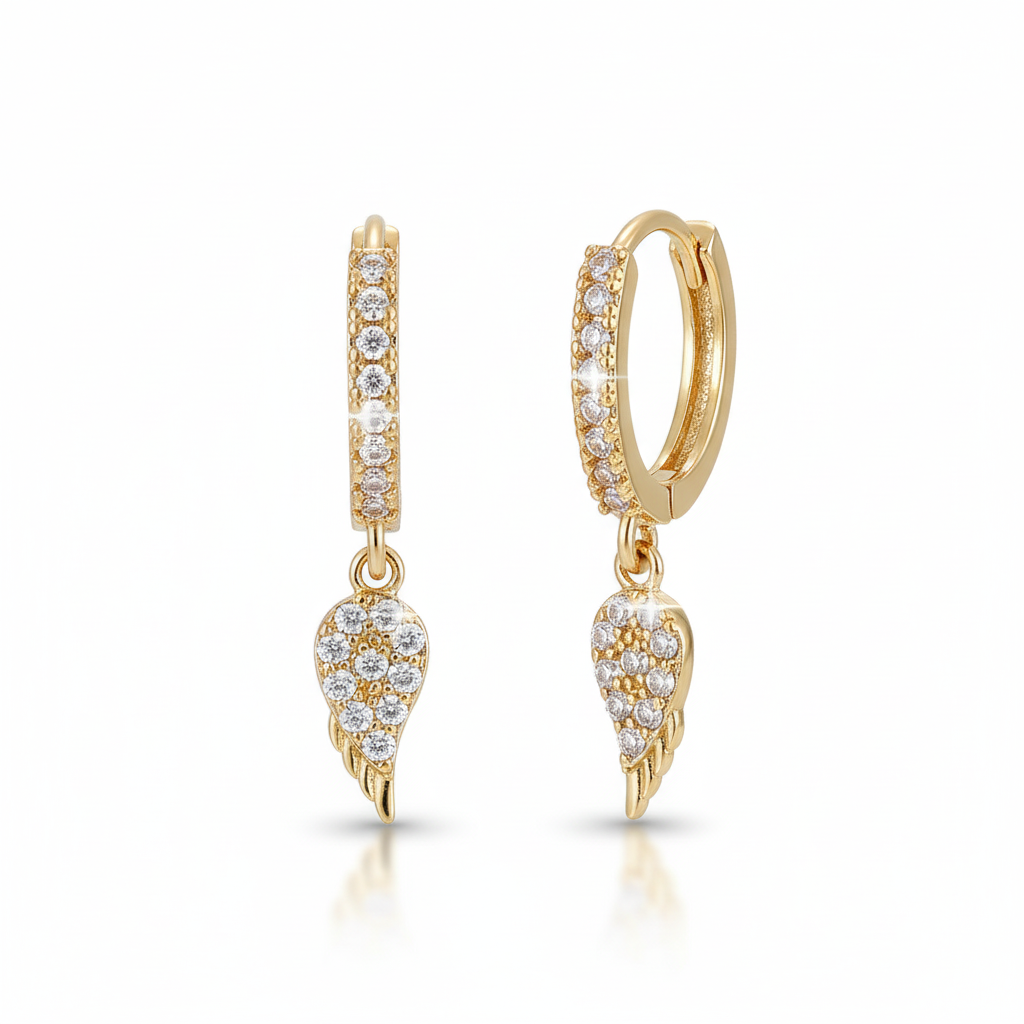 Angel Wing Huggie Earrings